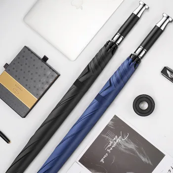 

Straight Pole Umbrella Custom Printed Logo Advertising Umbrella Long Handle Umbrella High-End Men's Business Golf Gift Umbrella