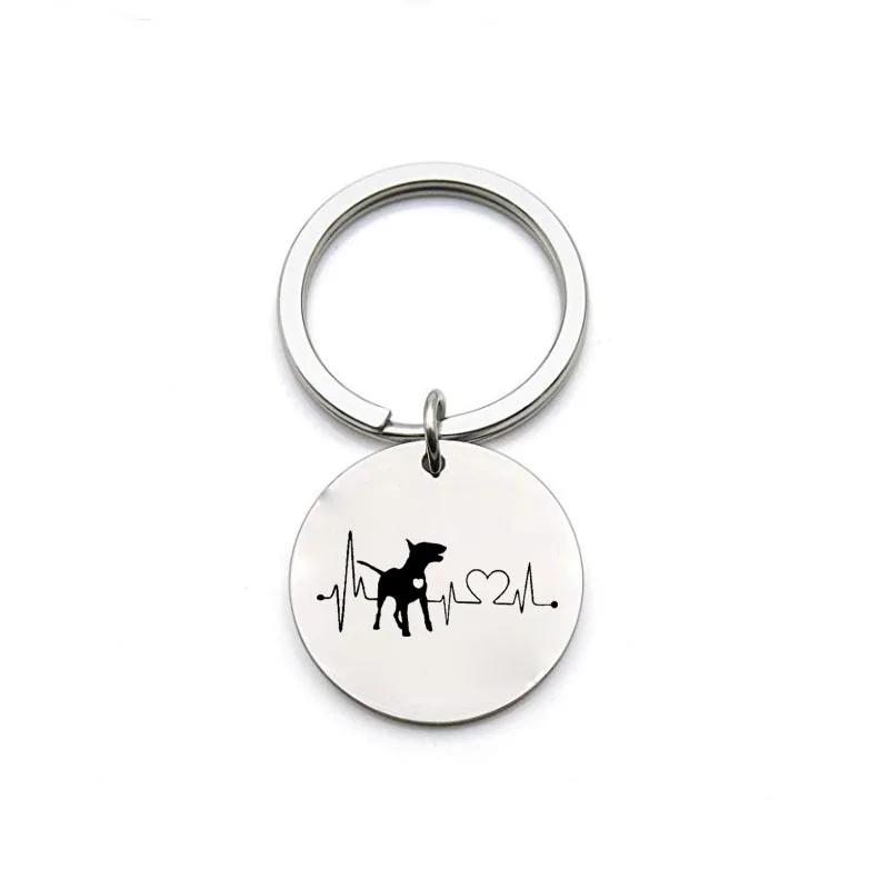 Hot items, ECG pet dog necklace, stainless steel key chain, titanium steel men and women heartbeat pendant
