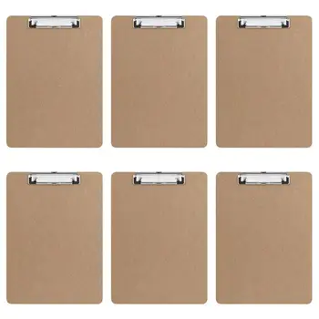 

6PCS A4 Letter Size Clipboard Profile Clip Hardboard for Working Writing Pad Holder Board School Office Stationery Supplies