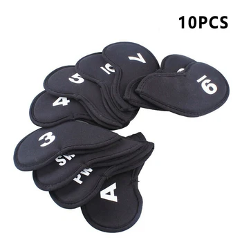 

10pcs/set Golf Head Cover Neoprene Number Durable Club Outdoor Sports Case Driver Fairway Training Accessories Putter Protector