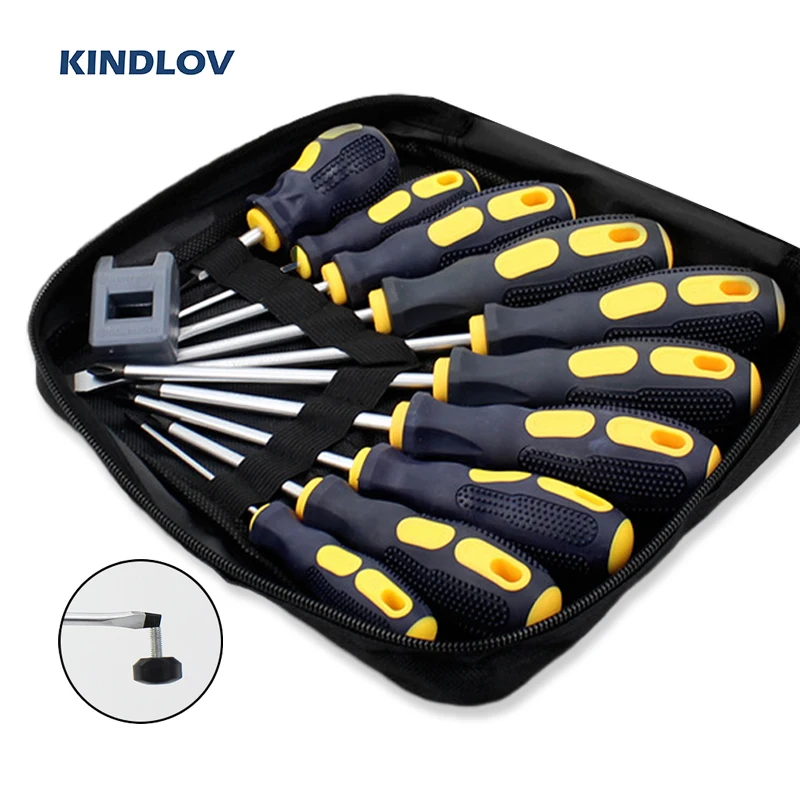 KINDLOV 9Pcs Screwdriver Set CR V Phillips Screwdriver Bit Kit