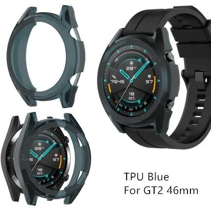 Чехол для huawei Watch GT Active Classic Sport GT2, Смарт-часы, чехол из поликарбоната и ТПУ, защитная пленка GT 2, SIKAI, спортивные аксессуары - Цвет: GT2 TPU 46mm