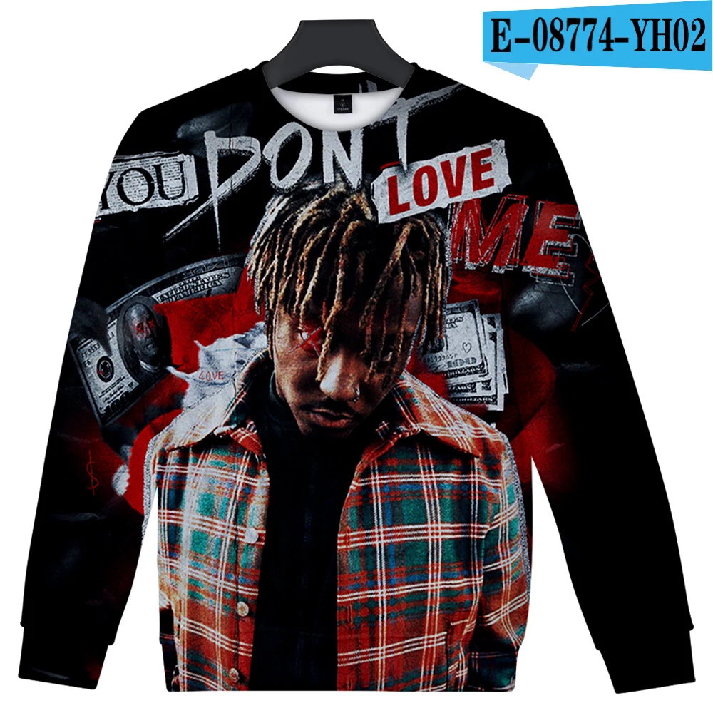 Длинная футболка Juice WRLD 3d принт модная удобная уличная футболка с круглым вырезом Женская/мужская длинная футболка - Цвет: 3d
