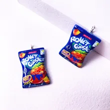  25*18mm 10pcs New Simulated Snacks Chips Pendant Charms Patch for Women Jewelry Findings Puffed Food Charm DIY Funny Earrings 