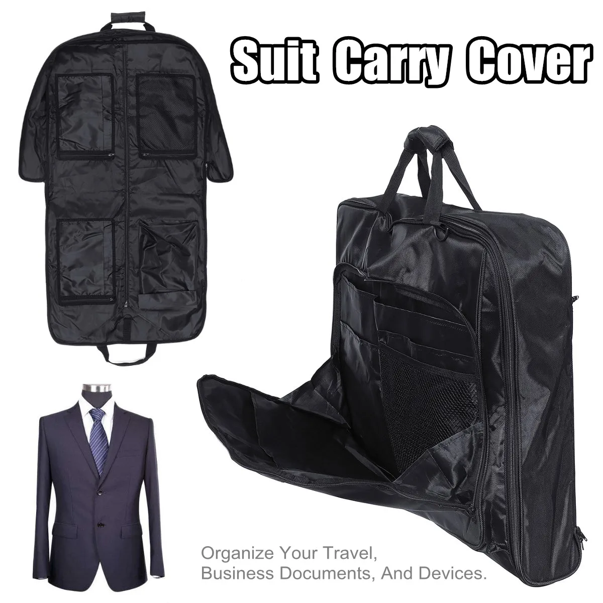 

Multifunction Dust-proof Waterproof Dress Clothes Cover Case Suit Dress Garment Storage Bag Travel Business Bag Suit Carry Cover