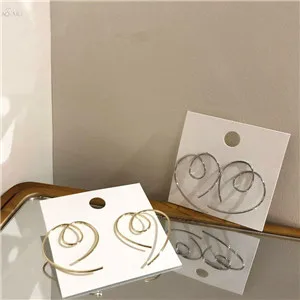 AOMU Korea Heart Crystal Rhinestones Earring Big Circle Pendant Dangle Earring For Women Fashion Drop Earring Ear Jewelry Set