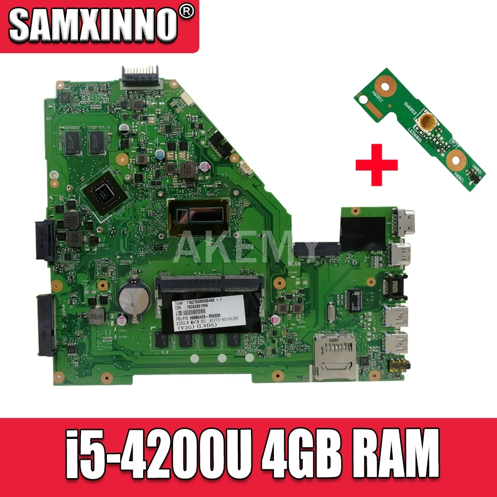 X550LD материнская плата для ноутбука ASUS A550L R510L Y581L K550L X550L X550LN X550LC i5-4200U 4 Гб RAM GT820M 8 *