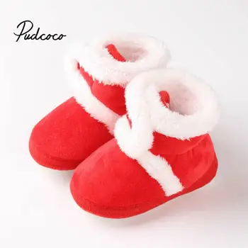 

Brand Winter Fur Warm Baby Girls Boys First Walkers for Newborn Soft Sole Non-Slip Infant Cartoon White Cotton Shoes Sneakers