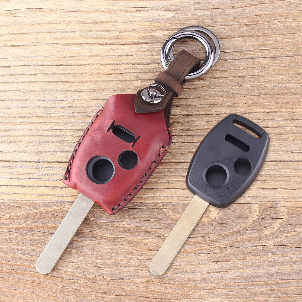 Брелок для ключей KEYYOU из натуральной кожи с дистанционным управлением, чехол для HONDA Odyssey Ridgeline Accord Civic Pilot Fit - Количество кнопок: 4 Кнопки