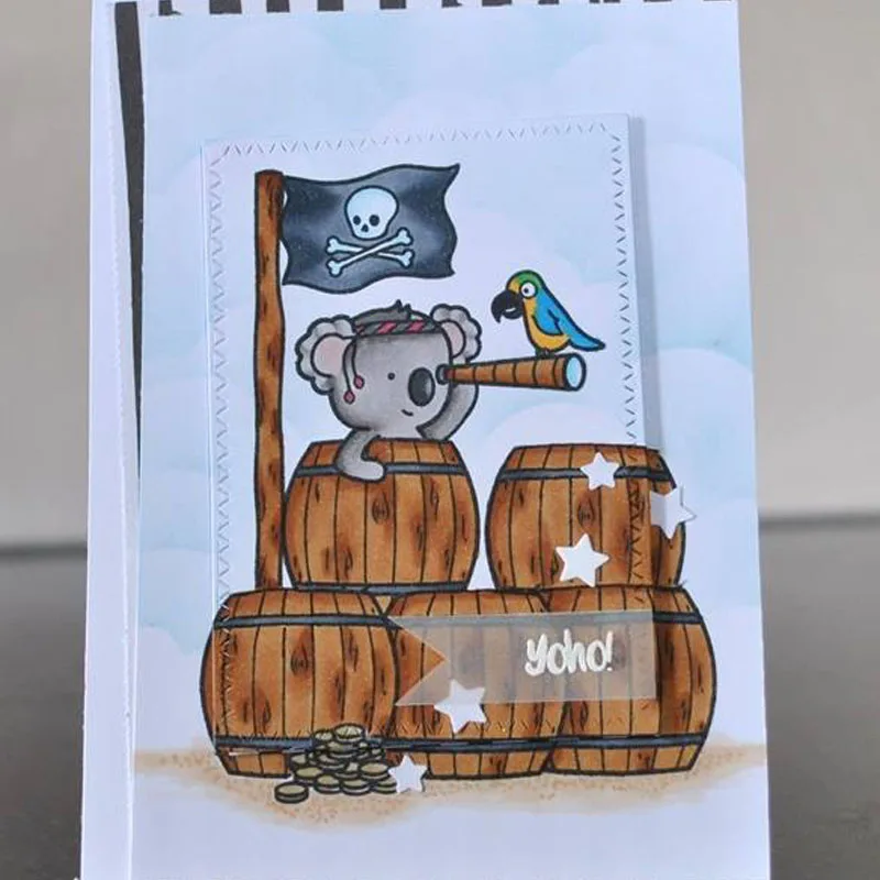 

JC Metal Cutting Dies and Rubber Stamps Buccaneer Corsair Scrapbooking Craft Dies Cut Stencil Card Making Album Sheet Decoration