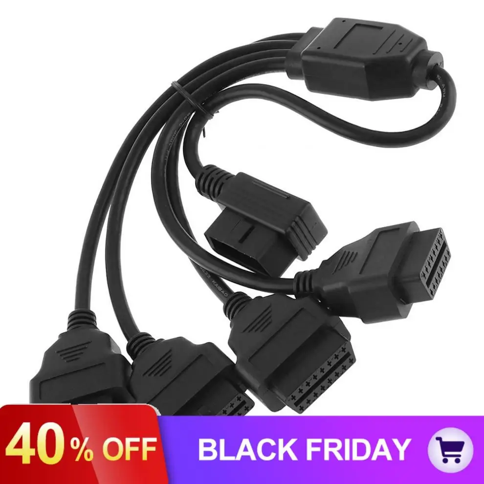 OBDII OBD2 90 градусов 16 Pin штекер до 4 16 Pin Женский Расширенный Соединительный кабель адаптер с 36 см Линия для авто автомобиля диагностический инструмент