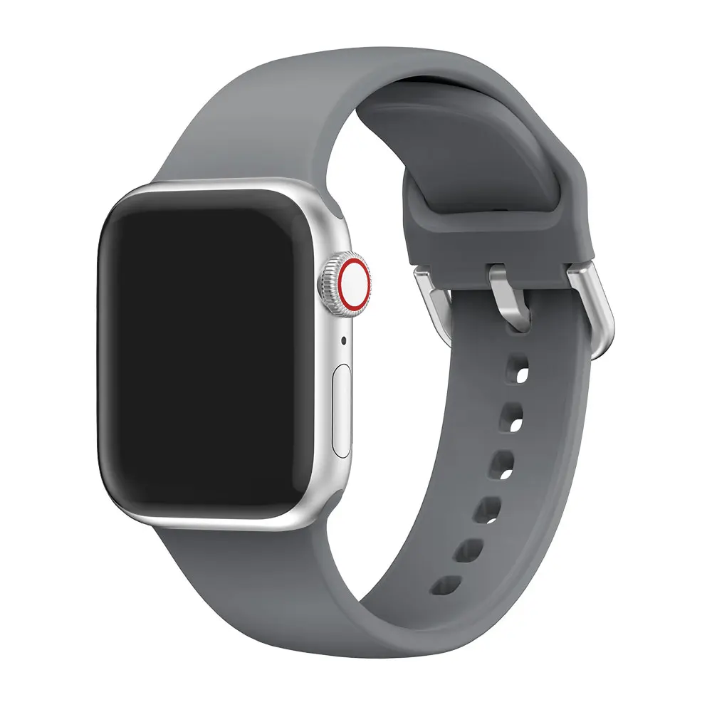 Силиконовый ремешок для наручных часов Apple Watch, 42 мм, 38 мм, Версия 44 мм 40 мм Резиновый Браслет ремешок для часов Iwatch серии 5/4/3/2/1 браслет