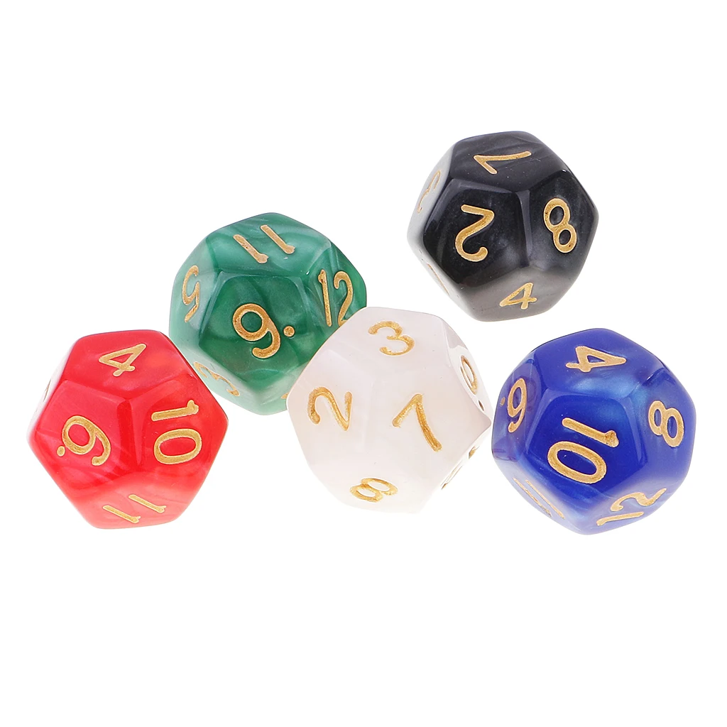 50 Pieces D12 Dice 16mm 12 Sided Die Set with Dice Bag for D&D Role Playing Games