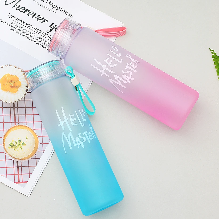 

New Plastic Bottle For Water Sport 400ml Portable Rope Kids Drinkware Outdoor Leak Proof Seal Gourde Climbing Water Bottles