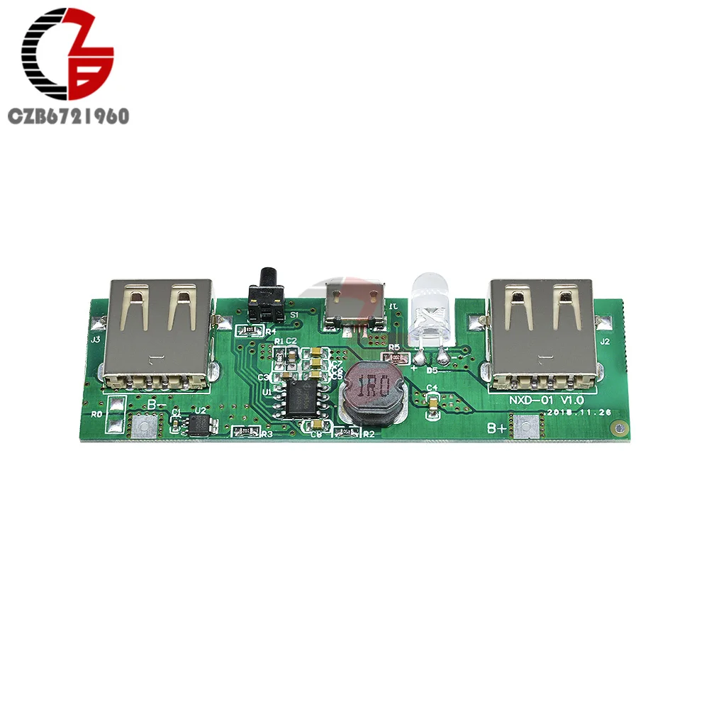 Micro USB 5V 1A 2A 18650 литиевая батарея зарядная плата 2 USB выход литий-ионная Lipo батарея защита для мобильного банка питания DIY