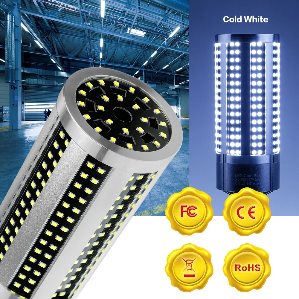 

Lamp LED Corn E27 220V LED Bulb 50W 54W 60W LED Light E39 Home Bulb 110V Bombilla No Flicker Factory Commercial Lighting SMD2835