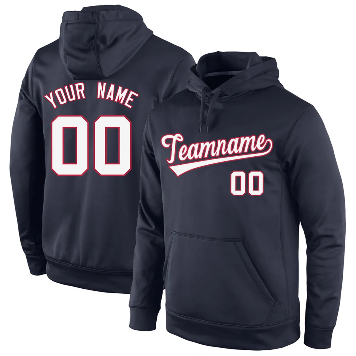 Custom Sports Hoodies print Team Name and Numbers Design your own Sweatshirts Full Sleeve With Pockets for Adult/Kids Chritsmas