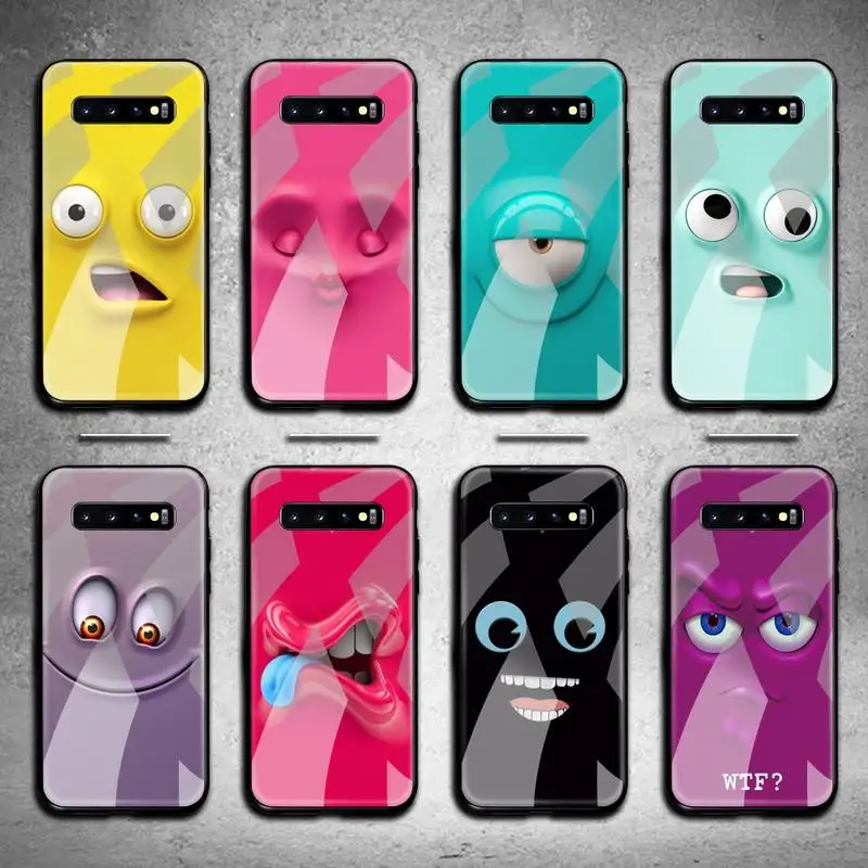 3D funny face Phone Case Tempered Glass For Samsung S20 Plus S7 S8 S9
