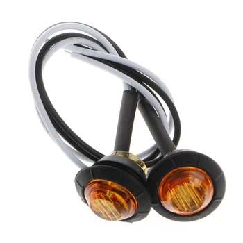 

2020 New 2X Mini Amber 3/4" Round Side 3 LED Marker Trailer Car Bullet Light Waterproof