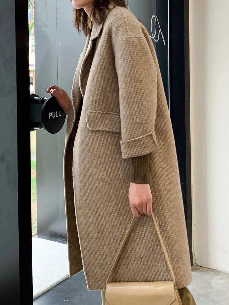 KMETRAM Autumn Winter Coat Women Wool Coat Female Jacket Double Side Woolen Coats Korean Long Jackets Manteau Femme MY4512