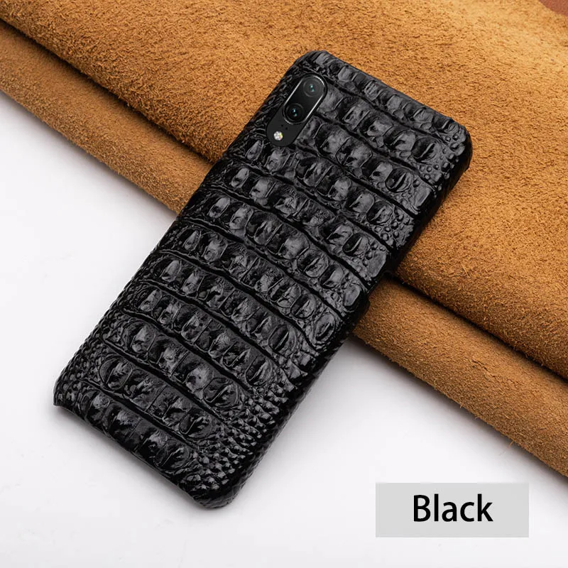 Black Чехол для телефона для huawei P20 P10 P30 lite Y9 Y6 P Smart Коврики 9 10 20 Pro головы крокодила текстура чехол для Honor 8X8 9 10 Lite - Цвет: Black