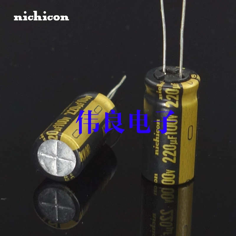 Nichicon аудиоустройство супер кВт электролитический конденсатор с алюминиевой крышкой, 220 мкФ/100 v