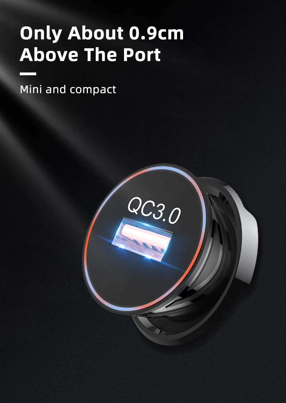 GTWIN Мини светодиодный USB Автомобильное зарядное устройство для мобильного телефона планшета gps Быстрая зарядка QC 3,0 Быстрый автомобильный адаптер зарядного устройства для телефона в автомобиле для iPhone