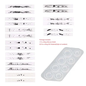 

28Pcs Assorted Sizes Ring Silicone Resin Mold Jewelry Making Tools US Size 5-12