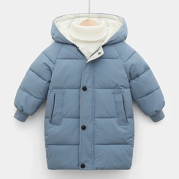 Kids Winter Hooded Jacket – Thick Long Coat for Boys & Girls (2–10Y)