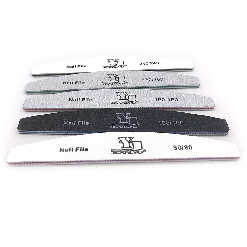 10pcs Nail File 80/100/150/180/240 Nail Buffer Professional Sandpaper Nail Gel Polish Files Strong Thick Mix Sanding Manicure To