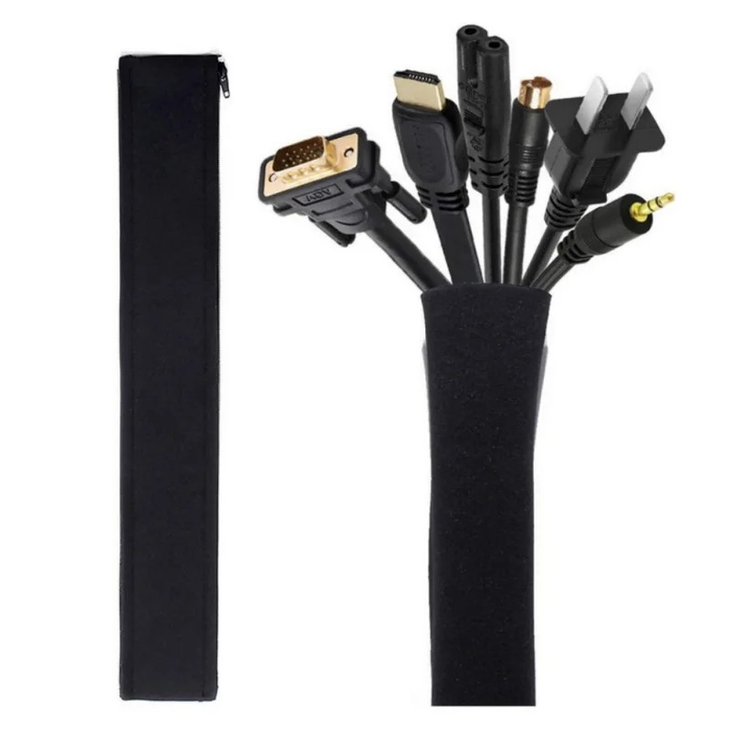 Price Chance for Cable Management Sleeve With Zipper Wire Cord Wrap