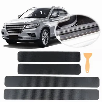 

Car Styling Door Sill Sticker Universal Carbon Fiber Anti-scratch Threshold Pedal Decal Trunk Protective Strip Car Accessories