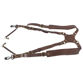 

Accessories Outdoor Travel Retro Universal Dual Shoulder Adjustable DSLR Artificial Leather Quick Release Camera Strap Belt