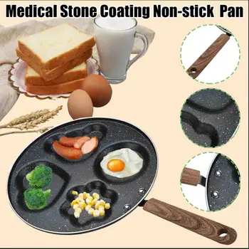 

Non-stick Four Holes Omelette Pan For Egg Ham Frying Pan Mini Poached Egg Hamburg Egg Dumplings Pot Mould Frying Pan
