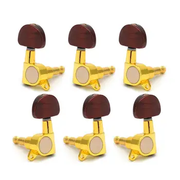 

Dragonpad 6Pcs/set Metal Knob Enclosed Acoustic Guitar Tuning Pegs String Tuning Pegs Tuners Machine Head Guitar Parts Accessory