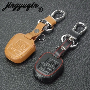 

jingyuqin Leather Remote 2 Buttons Car Key Chain Case Cover For Toyota Tarago RAV4 Corolla Camry Celica Avalon 4 Runner