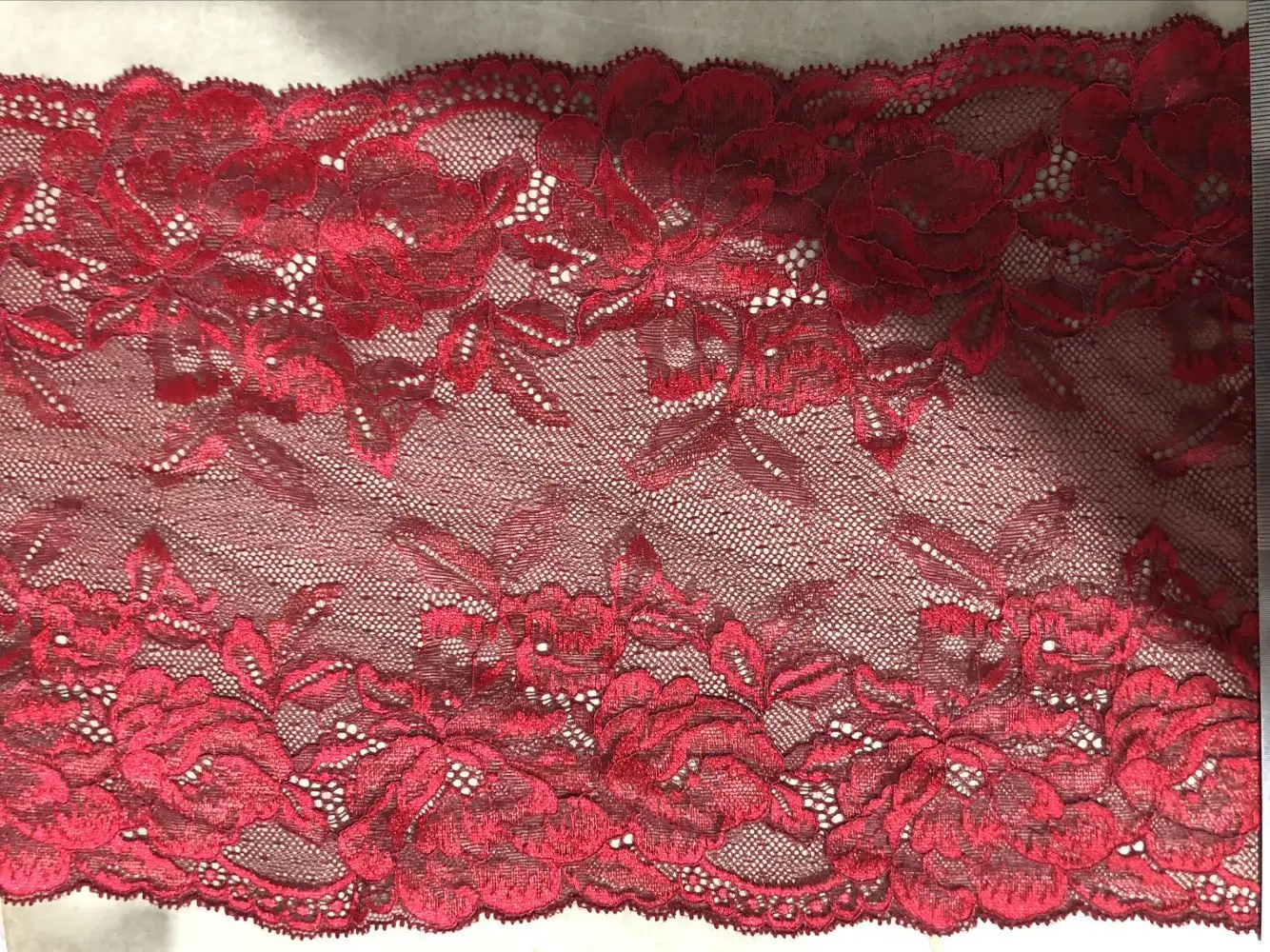 3y/lot 22cm Pink Silver Elastic Lace Trim Red Dark Purple Skirt Hem Underwear Sewing Craft DIY Apparel Fabrics Lace Wholesales 5