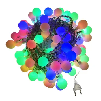 

10M 3M LED round ball light string ww/color Christmas wedding halloween home room festival interior decoration EU plug 220v
