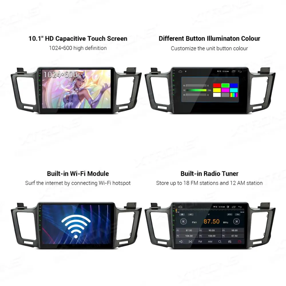 XTRONS 10,1 ''ips Android OS DSP Автомобильный мультимедийный стерео радио плеер для Toyota RAV4 2013- левый руль gps без DVD