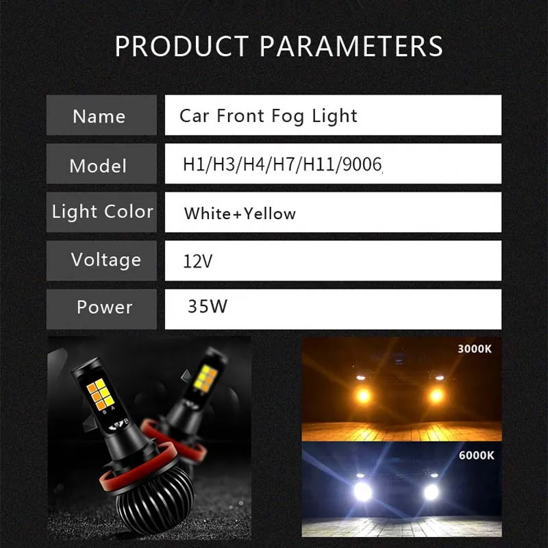 2 шт. Автомобильные светодиодные лампы H3 H1 светодиодный H8 H11 LED 9005 HB3 9006 HB4