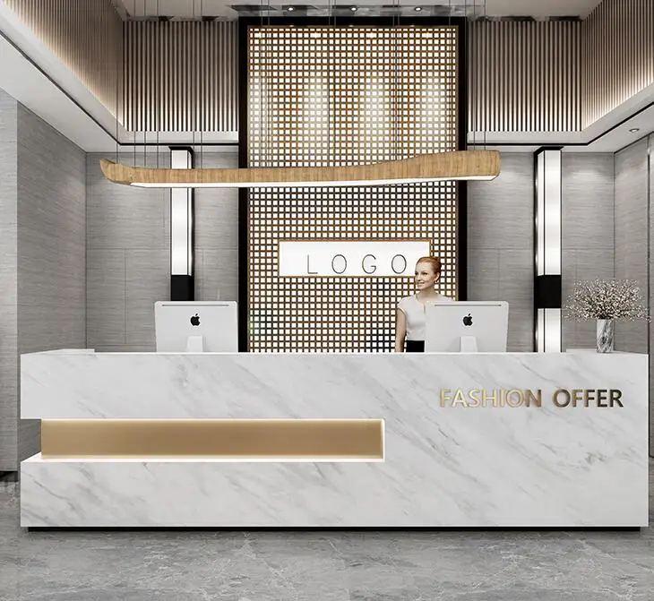 Cashier Simple Modern Company Front Desk Hotel Reception Desk Women's Clothing Store Beauty Salon Bar Counter Customized