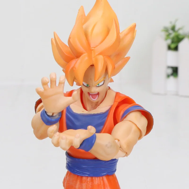 16 см аниме Dragon ball Z фигурка игрушка оранжевые волосы Супер Saiyan Сон Гоку подвижная фигурка Dragon ball gokou игрушки