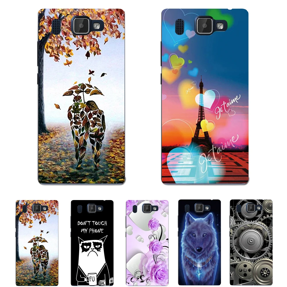 

Phone Cases Soft Pattern Case Colorful Love Heart Iron Tower Back Cover Housing Bag For Prestigio Grace Q5 PSP5506DUO Lover Gift