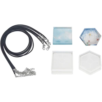 

20 Pcs 20 Inches Black Waxed Necklace Cord with Clasp Bulk & 4 Pcs Diy Handmade Jewelry Tools Silicone Mold