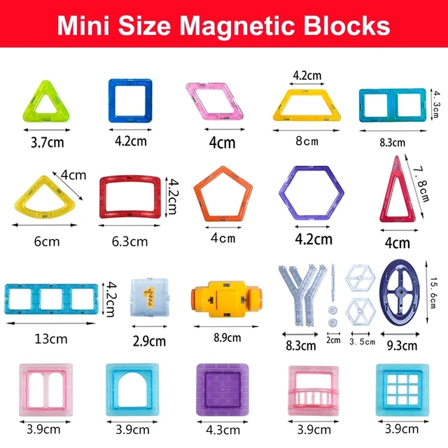 Mini Size 64-184Pcs/Set Educational Magnetic Designer Constructor Toy Magnetic Building Blocks Magnet Toys For Children Gifts 2