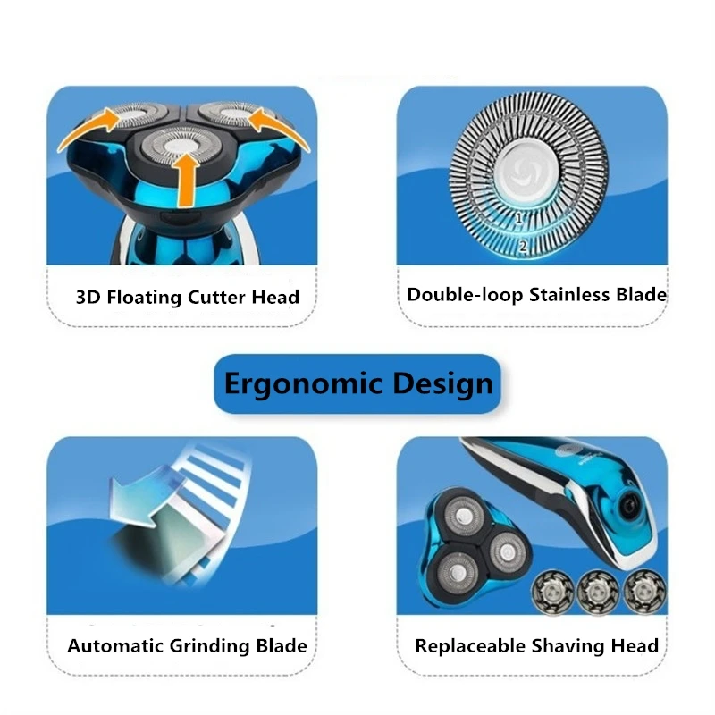 Billig 3D Elektrische Rasierer für Männer Bart Haar Trimmer USB lade Wiederaufladbare One Klinge Rasieren Wasserdicht Maschine