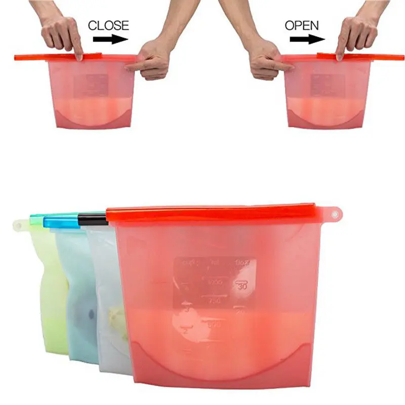 Vacuum Ziplock Packages preservation tray healthy fresh tray storage container kitchen tools 4 pcs 4 pcs(White, red, gree ,blue)