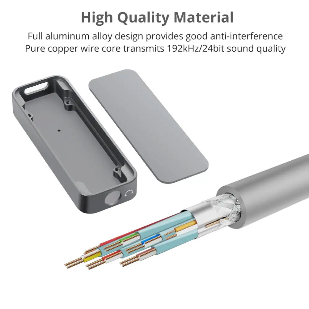 PROZOR 2 Pcs 192kHz Portable DAC Converter Headphone Amplifier USB C Type C to 3 5mm Headphone Adapter for iphone Android Phones