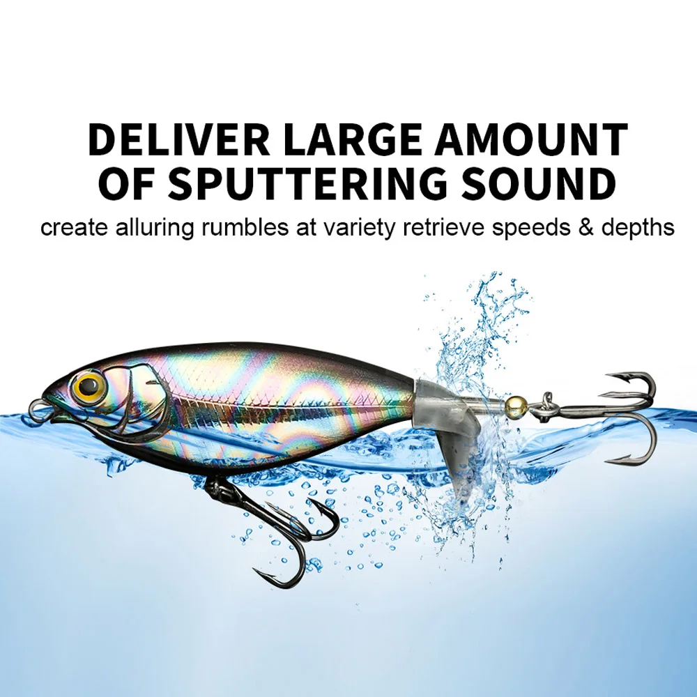 

ATUENO 70mm 85mm Whopper Popper Floating Rotating Tail Artificial Hard Bait Fishing Lures 5.8g 10.5g Hard Bait Bass Lures