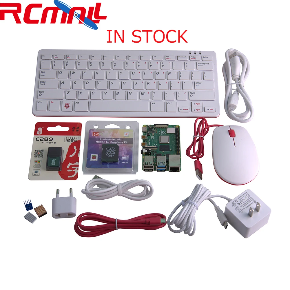  Raspberry Pi 4 Model B 4B Desktop Kit 4GB RAM of LPDDR4 SDRAM 1.5GHz 64-bit Quad-core Keyboard Mous